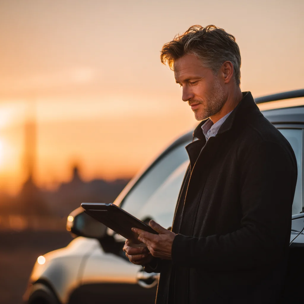 Счастливая русскоязычная семья с застрахованным автомобилем в США